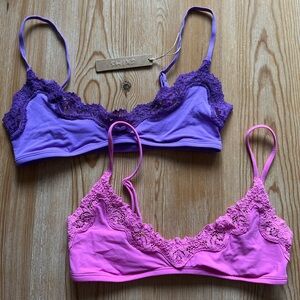 SKIMS Fits Everybody lace scoop bralette 2pack
